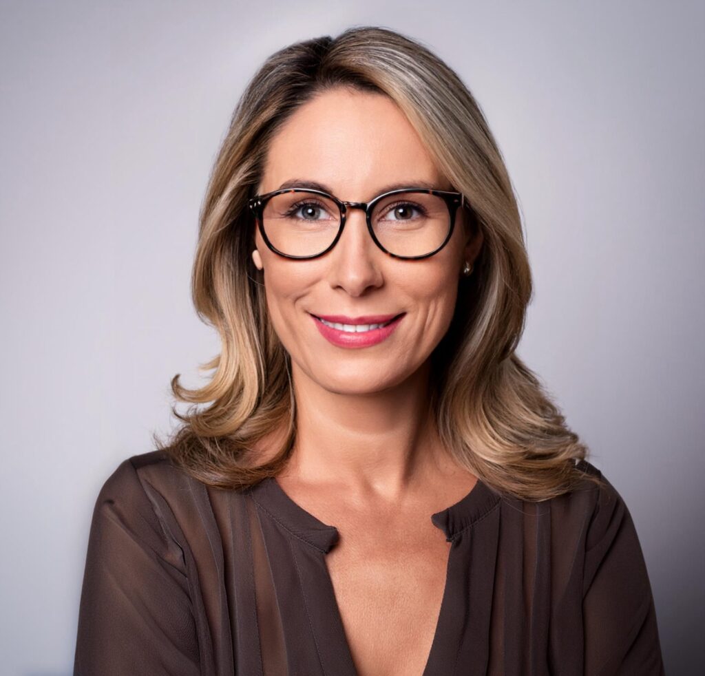 Mulher com 35 anos usando uma maquiagem da BASH simples para o dia a dia